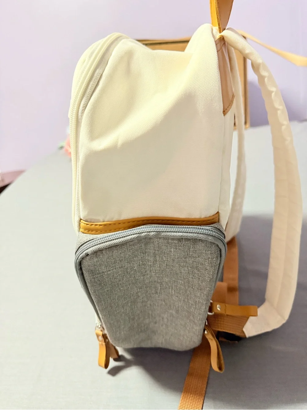 Parker Baby Co. Bag Diaper Backpack – Cream / Gray